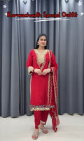 RUBY RED MIRROR KURTA SET