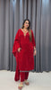 RUBY RED VELVET KURTA SET