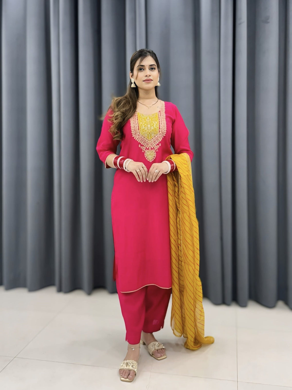 Pink Yellow Suit
