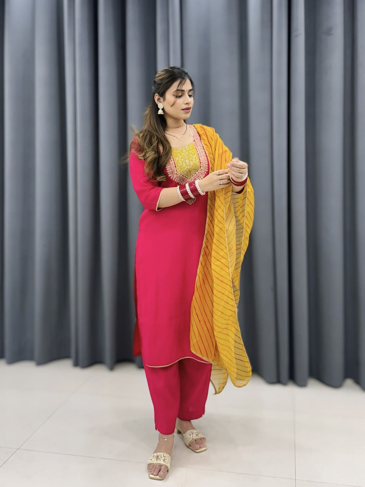 Pink Yellow Suit