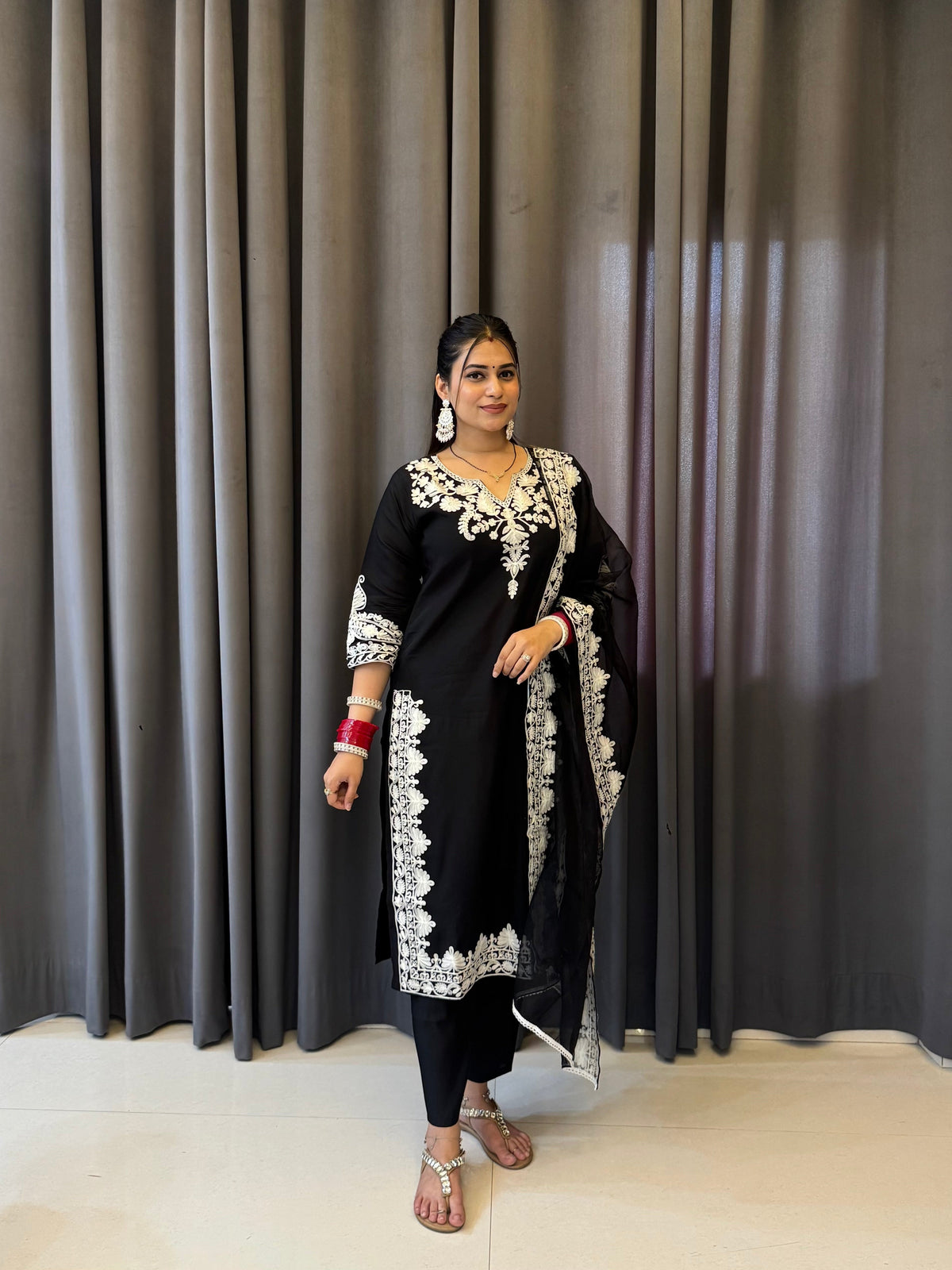 Black Embroided Suit